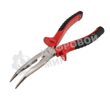 Тонкогубцы изогнутые Rexant 200 мм никелированные, двухкомпонентные рукоятки