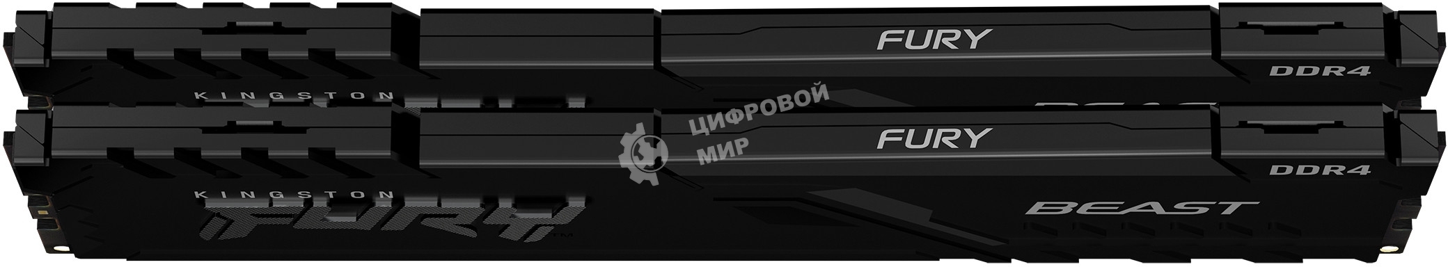 Оперативная память Kingston Fury Beast, DDR4, 16GB (2x8GB), 3600MHz, CL17, DIMM, с радиаторами, черный