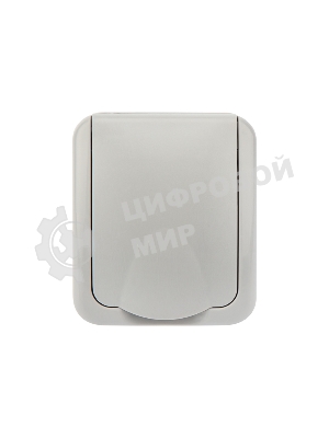 Розетка одноместная Kranz Mini OG IP54, с заземлением, о/у, серая