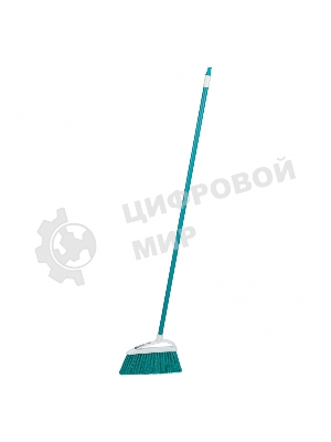 Щетка Home Palisad пластмасс. для подмет. пола, премиум, 23 см, c черенком, 120 см, бирюз. щетина