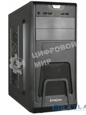 Компьютерный корпус Miditower ExeGate EX278390RUS ExeGate CP-603 Black, ATX, (CP350W, 80мм), 2хUSB+2хUSB 3.0, Audio