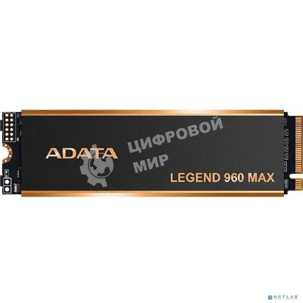Накопитель SSD ADATA LEGEND 960 MAX, 4Tb, M.2 2280, PCIe 4.0 x4, NVMe, R/W 7400/6800, с радиатором