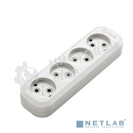 Колодка удлинителя 4 гнезда без заземления Makel
