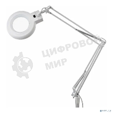 Лупа на струбцине Rexant, круглая, 5D, с подсветкой, белая