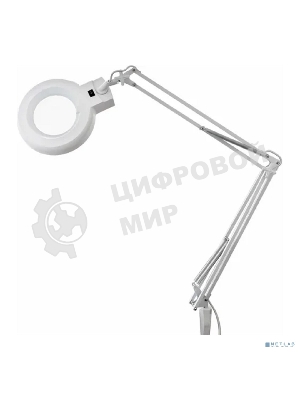 Лупа на струбцине Rexant, круглая, 5D, с подсветкой, белая