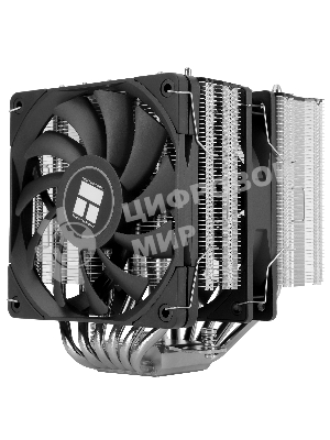 Кулер для процессора Thermalright Royal Knight 120 SE (4-pin PWM, 155мм, Ni/Cu, 6x6мм, 2x120мм, 66.17CFM/59CFM, 25.6dBA/26.1dBA, 1500RPM/1800RPM, S: 1200, 1700, 1851, 115X, AM4, AM5, silver, black)