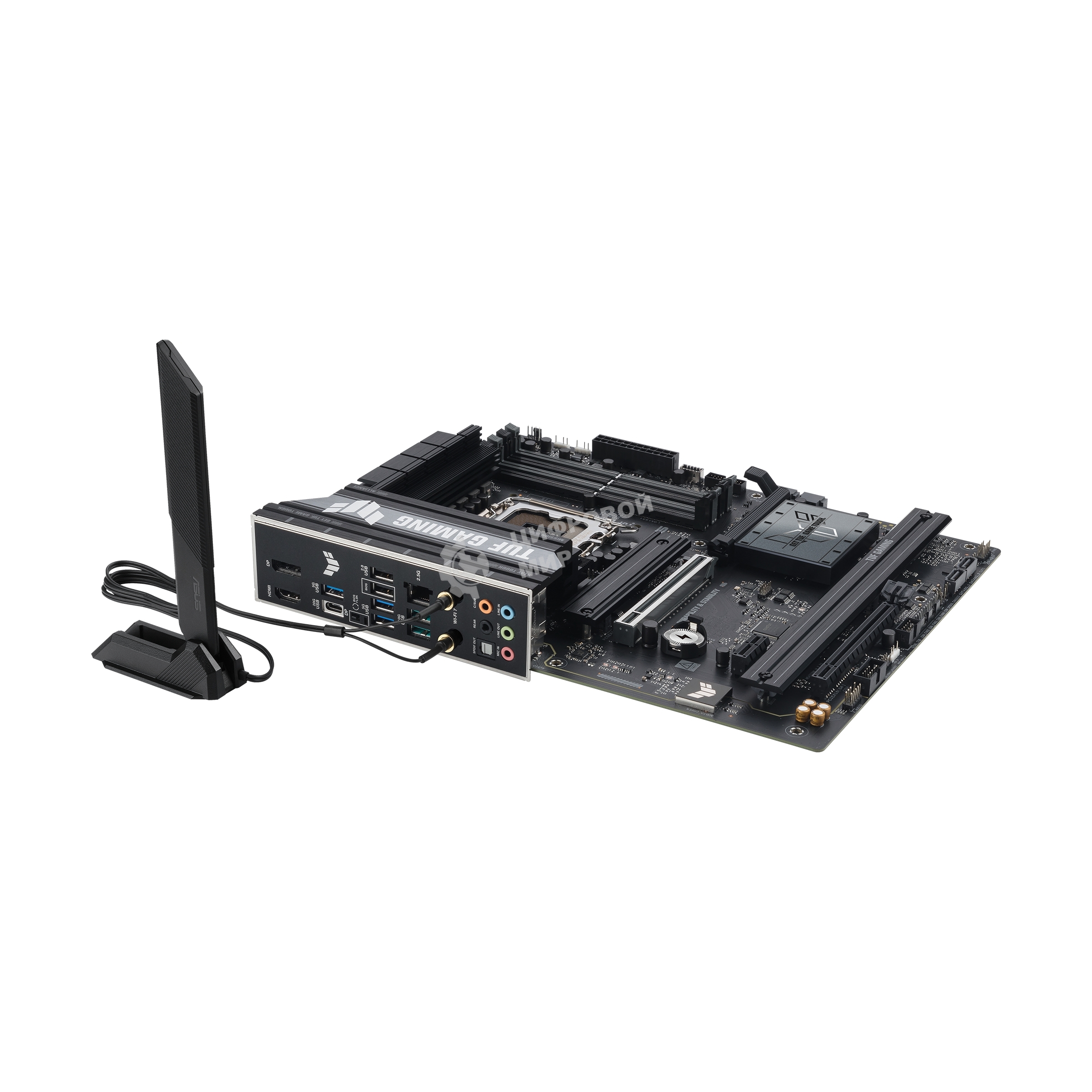 Материнская плата ASUS TUF GAMING B860-PLUS WIFI, LGA 1851, Intel B860, 4xDDR5, 4xSATA, 3xM.2, 1xPCIe 5.0 x16, 1xPCIe 4.0 x16, 1xDP, 1xHDMI, 1x 2.5Gb LAN, 1xUSB 20Gbps, 2xUSB 10Gbps, 3xUSB 5Gbps, 2xUSB 2.0, 5x3.5 мм, 7.1, ATX