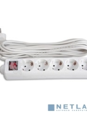 Сетевой удлинитель Buro BU-PS5.5/W 5 м (5 розеток) белый (пакет ПЭ)