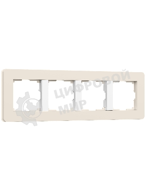 Рамка на 4 поста WERKEL Split (айвори/белый, soft-touch) W0043066