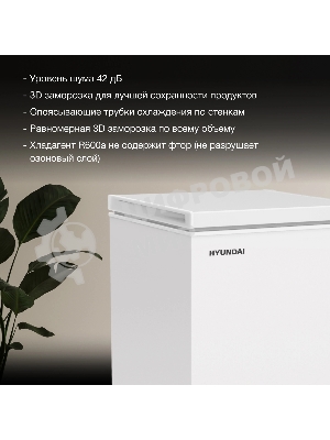 Морозильный ларь Hyundai CH10081 белый, 100 л
