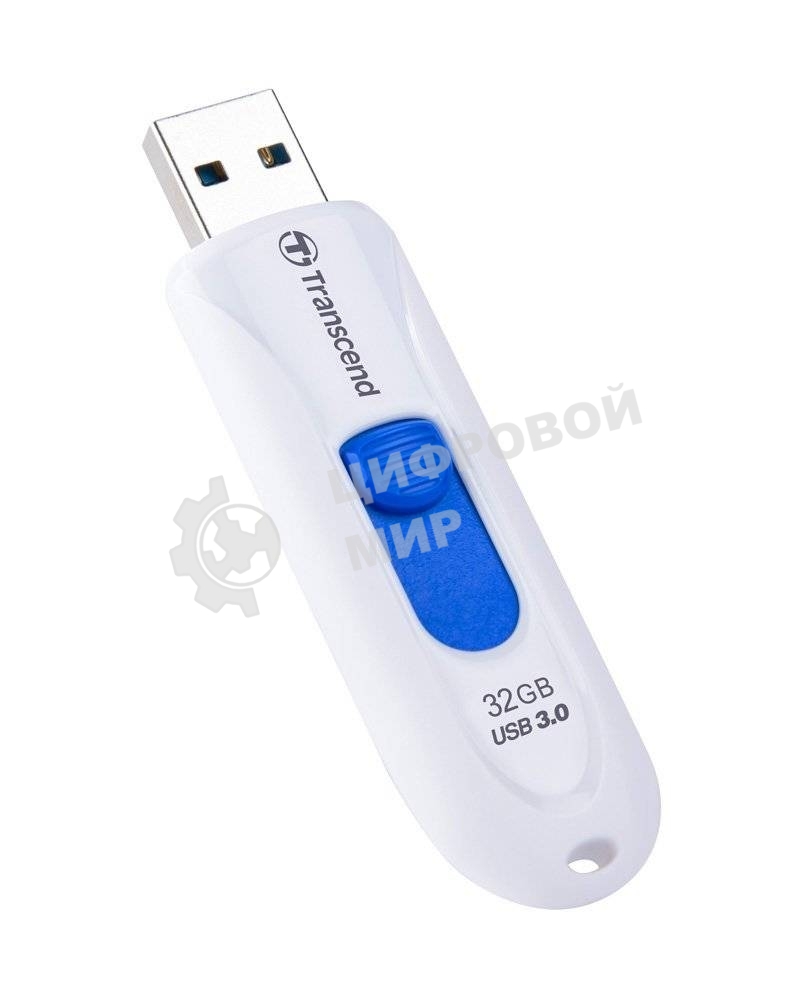 Флешка USB Transcend JetFlash 790 (TS32GJF790W), 32Gb, USB 3.0, R/W 90/40, белый/синий