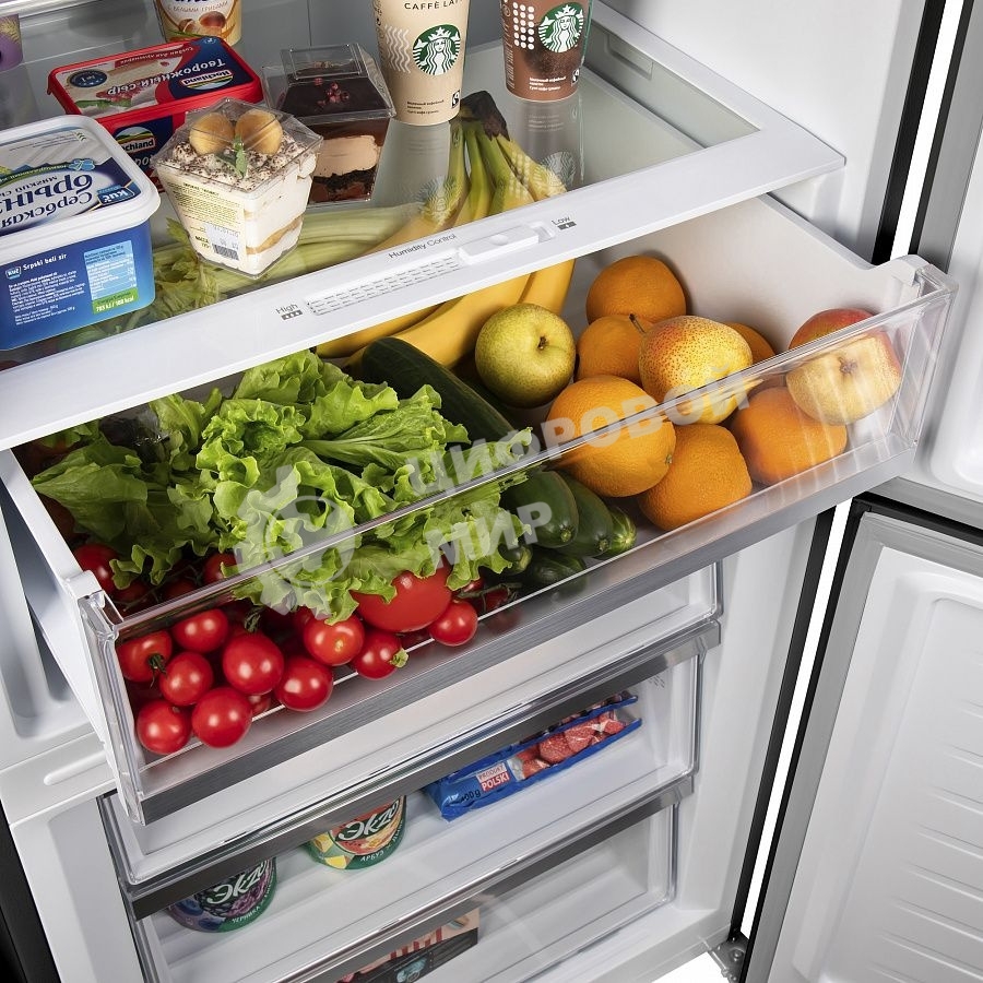 Холодильник Maunfeld MFF1857NFSB черный мат. инвертер двухкамерный 336/117л морозилка снизу