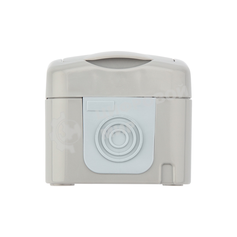 Розетка одноместная Kranz Mini OG IP54, с заземлением, о/у, серая