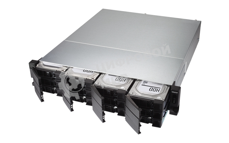 Полка расширения сетевого хранилища без дисков SMB QNAP TL-R1200C-RP USB 3.2 Gen 2 Type-C JBOD storage enclosure, 12-tray 3,5