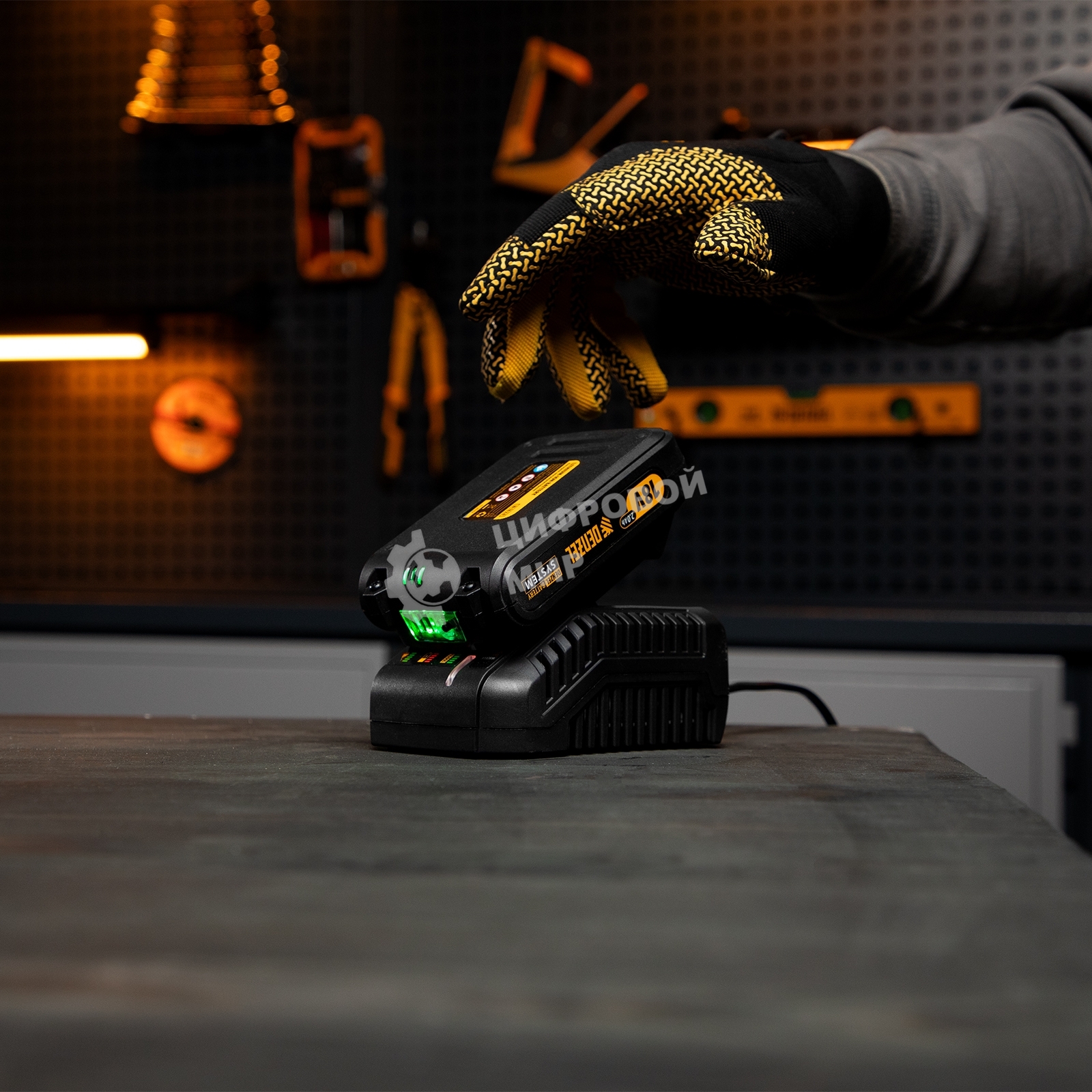 Батарея аккумуляторная Denzel IB-18-2.0, Li-Ion, 18 В, 2,0 А·ч