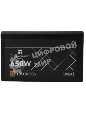 Блок питания Thermalright TR-TB650S 650W 80 PLUS Bronze, (ATX, 3, Non-modular, 1x24(20+4)pin 550мм, 1xCPU*2 8(4+4)pin 600+150мм, 1xPCIe*2 8(6+2)pin 500+150мм, 1xSATA*3+MOLEX4pin*1 400+150+150+150мм, 1xSATA*2+MOLEX4pin*2 400+150+150+150мм, Active, 120x120мм, 150x140x86мм, APFC, )