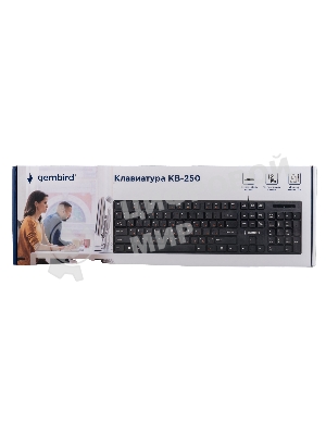Клавиатура Gembird KB-250 проводная, USB Type-A, чёрный