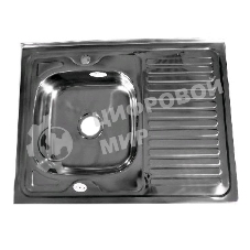 Мойка FABIA 62275L 80х60 наклад левая 0.6 мм + большой сифон с переливом, накладная, левая, толщина 0,6 мм, глубина 160 мм