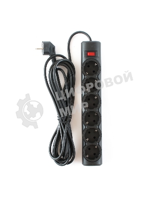 Сетевой фильтр Defender DFS 155/6 розеток/черный/5.0 м