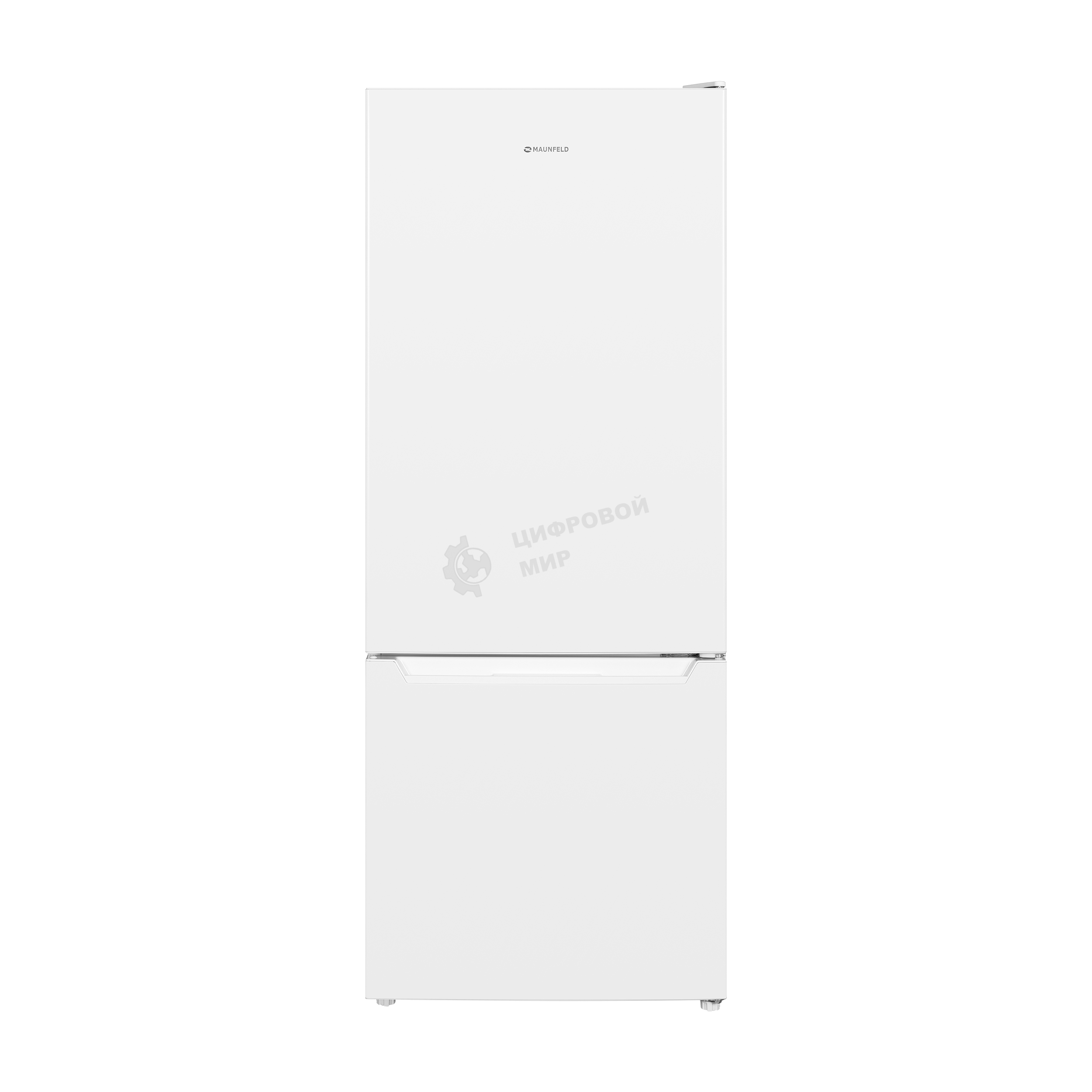 Холодильник Maunfeld MFF144SFW белый глянц. двухкамерный 154/52л морозилка снизу, ручная разморозка