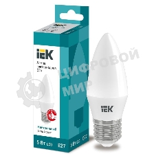 Лампа светодиодная ECO C35 5Вт свеча 4000К белый E27 450лм 230-240В IEK LLE-C35-5-230-40-E27
