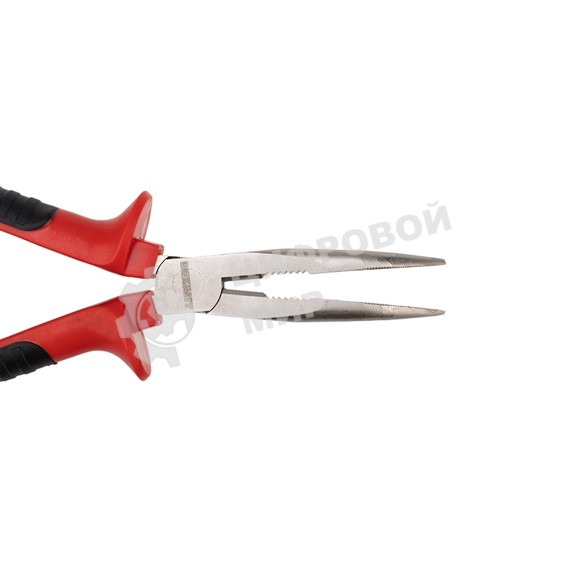 Тонкогубцы изогнутые Rexant 200 мм никелированные, двухкомпонентные рукоятки