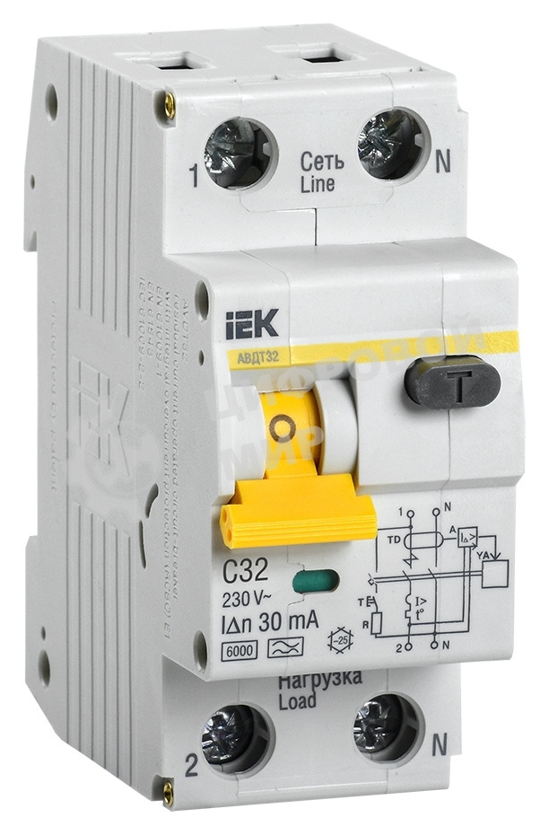 Выключатель автоматический дифференциального тока IEK MAD22-5-032-C-30 АВДТ 32 C32