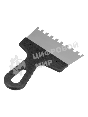 Шпатель из нержавеющей стали Сибртех 150 мм, зуб 8х8 мм, пластмассовая рукоятка