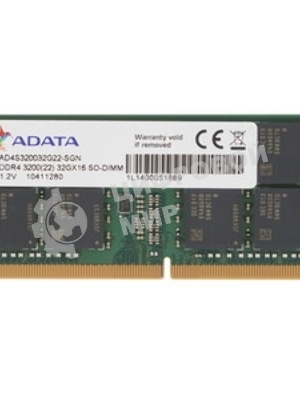Оперативная память ADATA, DDR4, 32GB (1x32GB), 3200MHz, CL22, SO-DIMM
