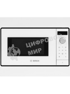 Встраиваемая микроволновая печь Bosch BFL623MW3 Serie 2, белый, 20 л, 800 Вт, переключатели - поворотный механизм/сенсор