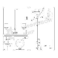 Люстра Ambrella light LH57041/6 BK/DBS/SM черный/темная латунь/дымчатый E14/6 max 40W D690*690