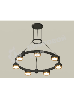 Светильник Ambrella light XR92051502/7 SBK/PYG черный песок/золото желтое полированное GX53 (A9205, C9238, N8124)