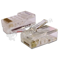 Коннектор LANMASTER RJ45 UTP 8P8C, универсальный, cat.6, 100 шт.