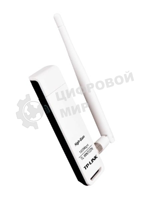 Адаптер TP-Link SOHO TL-WN722N 150Mbps High Gain Wireless N USB Adapter with Cradle, 1T1R, 2.4GHz, 802.11n/g/b, 1 detachable antenna