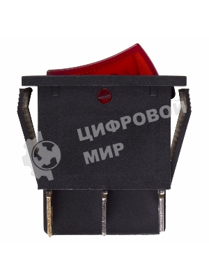 Выключатель клавишный Rexant 250V 15А (6с) ON-OFF красный с подсветкой двойной