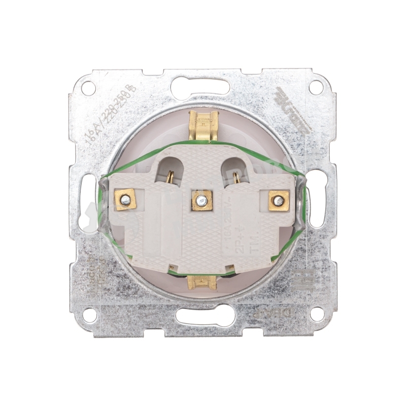 Розетка Kranz 1-ая DEA с/з з/ш с/у 16А мех. белый (1/10/120)