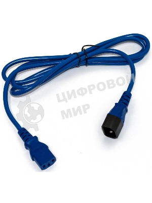 Шнур для блока питания Hyperline PWC-IEC13-IEC14, IEC 320 C13, вилка C14, 5 м, 10А, провода 3 х 1,0 кв. мм, синий
