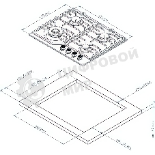 Варочная поверхность Kuppersberg FS 610 W Bronze, газ, Classic, 61 см, автоматический электроподжиг, газ-контроль, SABAF конфорки, чугунные решетки, цвет белый, цвет фурнитуры бронзовый