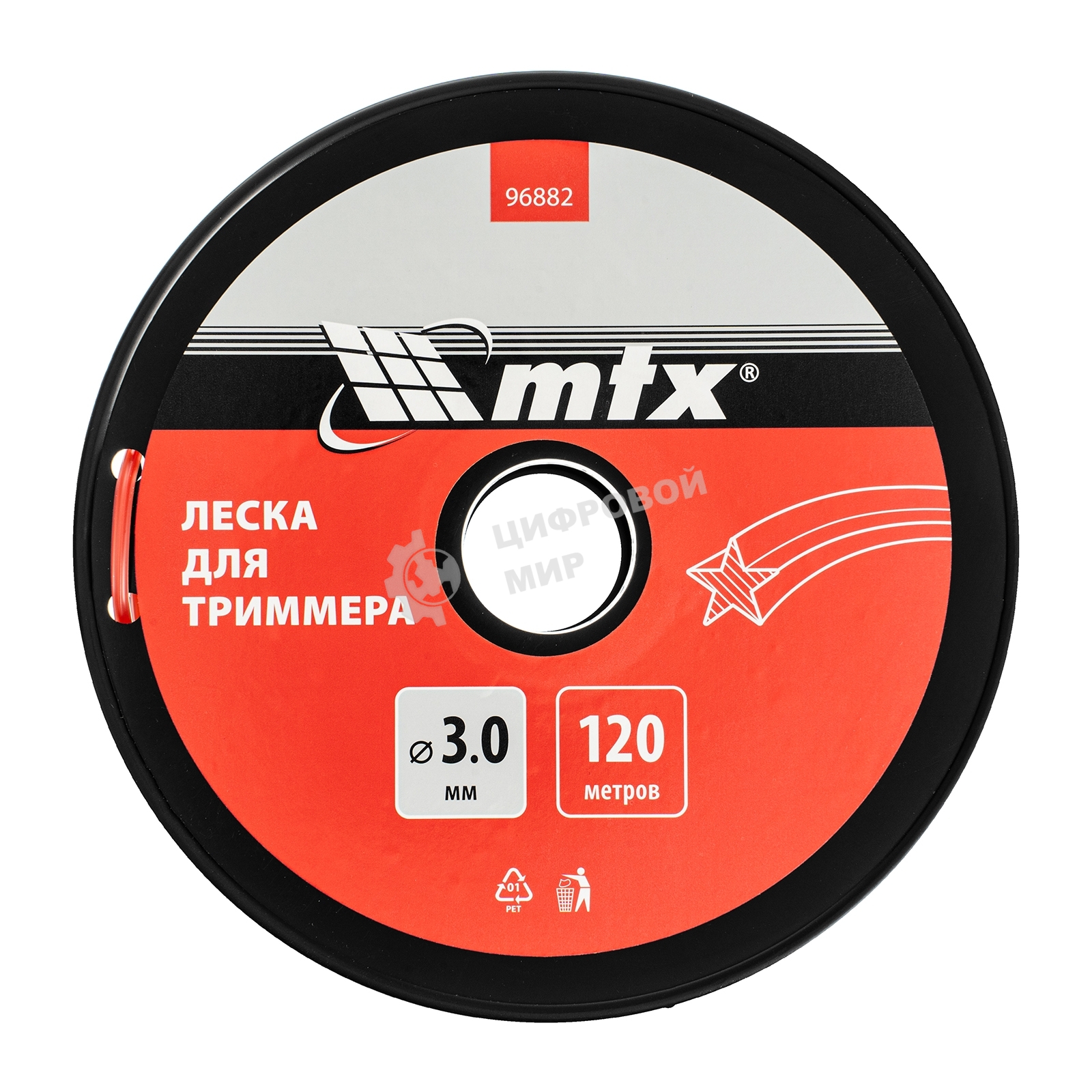 Леска для триммера звезда 3,0 мм х 120 м, на катушке MTX