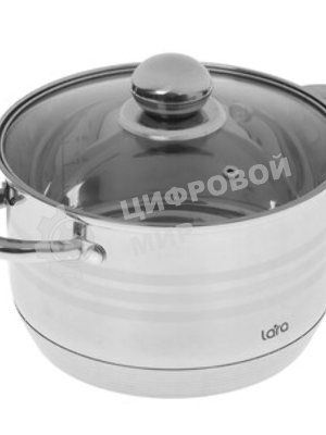 Кастрюля Lara LR02-582 SONATA 20x12,5 см, 3.9 л, нержавеющая сталь, с крышкой