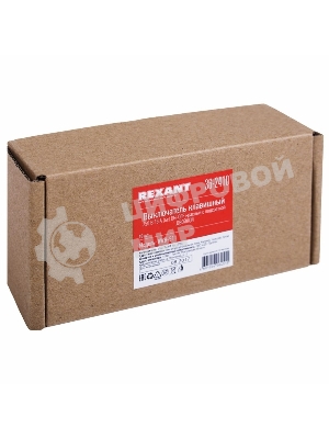 Выключатель клавишный Rexant 250V 15А (6с) ON-OFF красный с подсветкой двойной