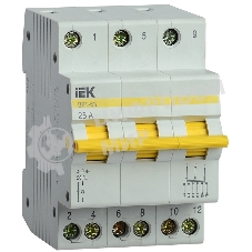 Выключатель-разъединитель трехпозиционный 3п ВРТ-63 25А IEK MPR10-3-025