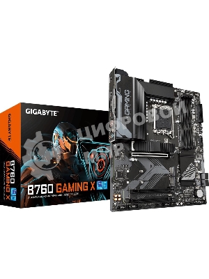 Материнская плата Gigabyte B760 GAMING X, LGA 1700, Intel B760, 4xDDR5, 4xSATA, 3xM.2, 1xPCI-E 4.0 x16, 2xPCI-E 3.0 x1, 1xHDMI, 1xDP, 1x 2.5Gb LAN, 1xUSB 3.2 Gen 2, 1xUSB 3.2 Gen 1, 5xUSB 2.0, 6x3.5 мм, 7.1, ATX