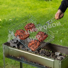 Решетка-гриль Sparta 300х400х65 мм, объемная хромированная