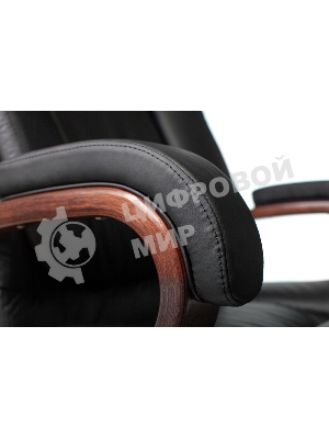 Кресло Бюрократ T-9925WALNUT/BLACK черный, кожа