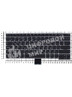 Клавиатура для ноутбука Lenovo V490 V490U V490UA черная с серебристой рамкой