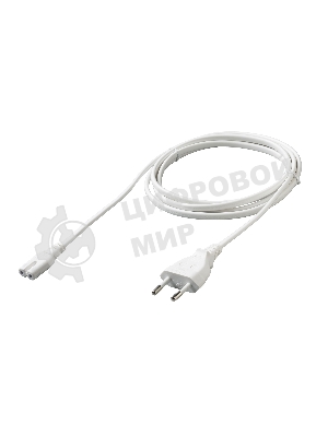 Кабель питания Cablexpert PC-184W-VDE-1.8М CEE 7/16-C7, 2x0.75мм2, 2.5А, VDE, 1.8м, белый, пакет