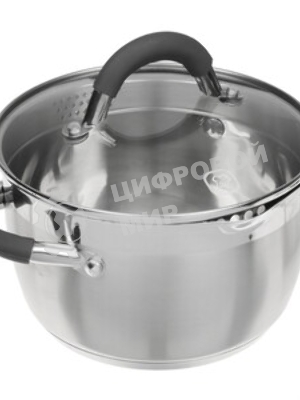 Кастрюля Rondell RDS-023 с\кр 18 см, (2,3л) Flamme (нерж.сталь 18/10,ручки из нерж.стали со вставкой силикон)