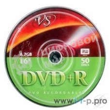 Диск DVD+R VS (PERFEO) 4.7Gb, 16x, Сake Box 50шт.