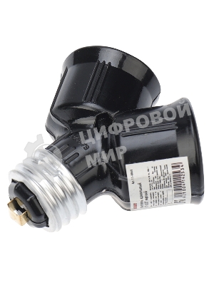 Разветвитель цокольный Rexant Е27-2хЕ27 черный